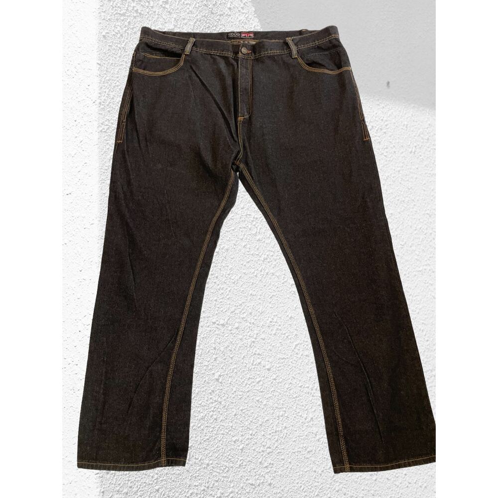 COOGI Australia Big and Tall Black Wash Jeans, 50x34, Dressy Details, High Style